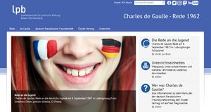 Darstellung der Internet·seite über Charles de Gaulle